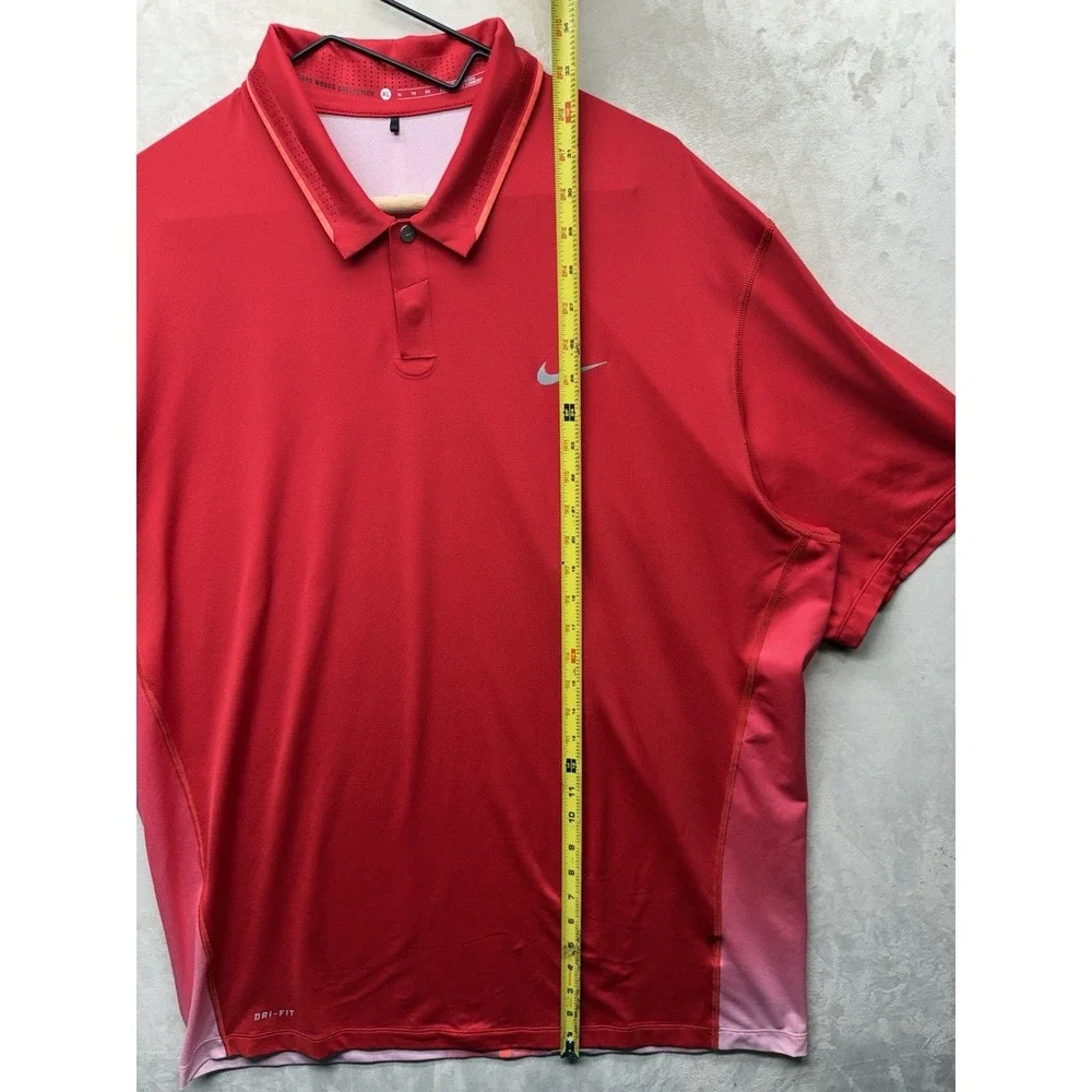 Nike Tiger Woods Collection TW Red Glow Polo Golf Shirt Men XL 639822-657 DriFit